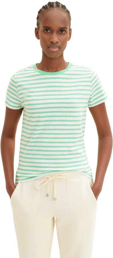 Tom Tailor Denim T-shirt met all-over streepmotief model 'modern stripe'