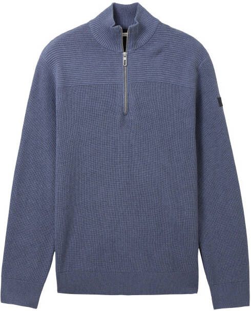 Tom Tailor Elegant Gestreepte Troyer Trui Blue Heren