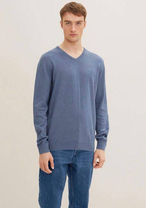 Tom Tailor Gebreide pullover met V-hals model 'basic v-neck'
