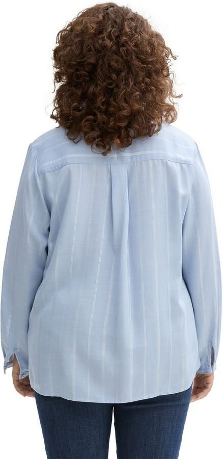 TOM TAILOR MY TRUE ME Blouse met lange mouwen met tuniek-kraag en borstzakken - Foto 3