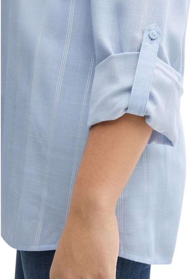 TOM TAILOR MY TRUE ME Blouse met lange mouwen met tuniek-kraag en borstzakken