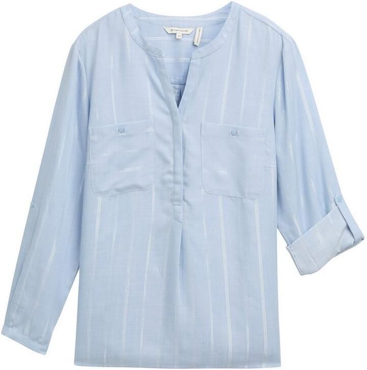 TOM TAILOR MY TRUE ME Blouse met lange mouwen met tuniek-kraag en borstzakken - Foto 2