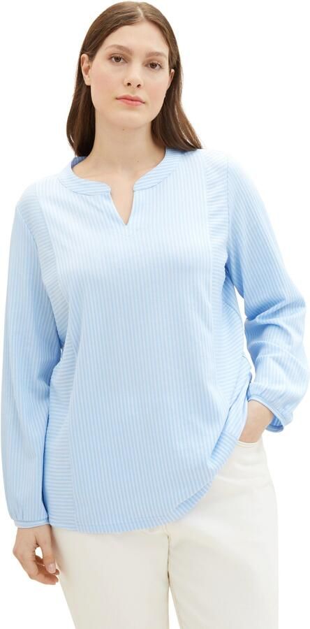 TOM TAILOR MY TRUE ME Shirt met lange mouwen in streepdesign en met v-hals - Foto 6