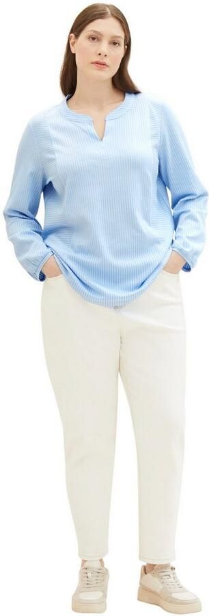 TOM TAILOR MY TRUE ME Shirt met lange mouwen in streepdesign en met v-hals - Foto 5