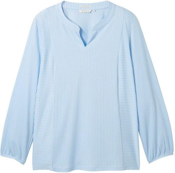 TOM TAILOR MY TRUE ME Shirt met lange mouwen in streepdesign en met v-hals - Foto 2