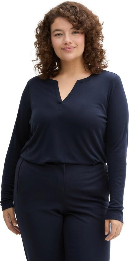 TOM TAILOR MY TRUE ME T-shirt met henleyshirt-hals - Foto 5