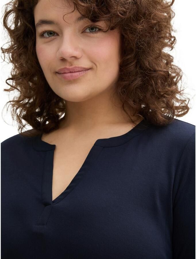 TOM TAILOR MY TRUE ME T-shirt met henleyshirt-hals - Foto 2