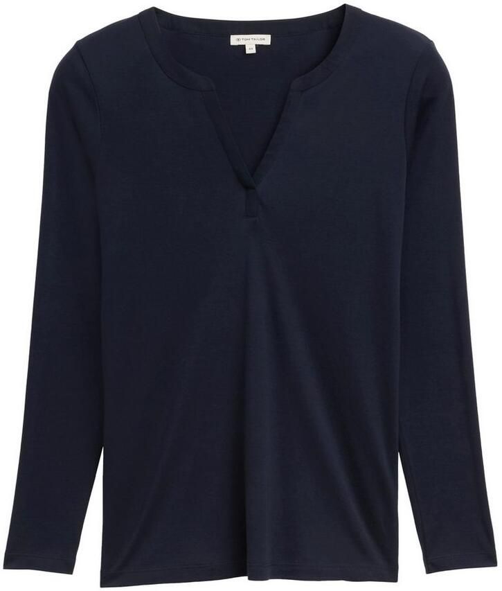 TOM TAILOR MY TRUE ME T-shirt met henleyshirt-hals