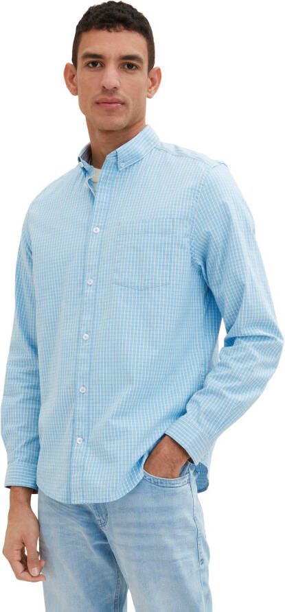 Tom Tailor Overhemd met lange mouwen shirt met lange mouwen Vichy met klein logolabel