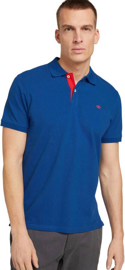 Tom Tailor Klassiek Poloshirt met Logo Borduursel Blue Heren