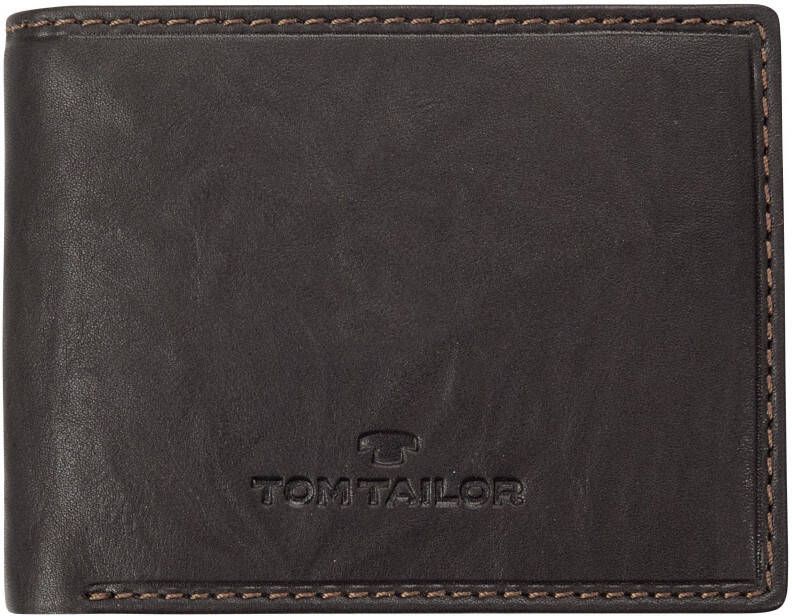 Tom Tailor Portemonnee LARY in breedteformaat van echt leer