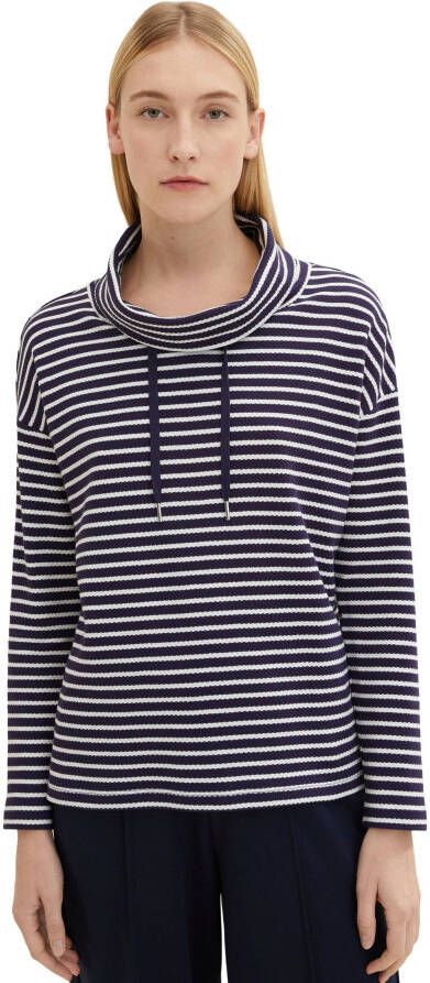 Tom Tailor Sweatshirt Gestructureerd sweatshirt met col met col