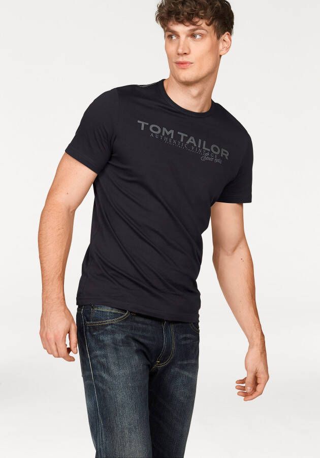 Tom Tailor Shirt met ronde hals met logoprint