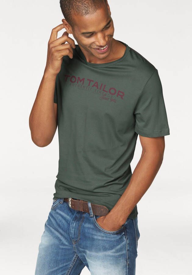 Tom Tailor Shirt met ronde hals met logoprint