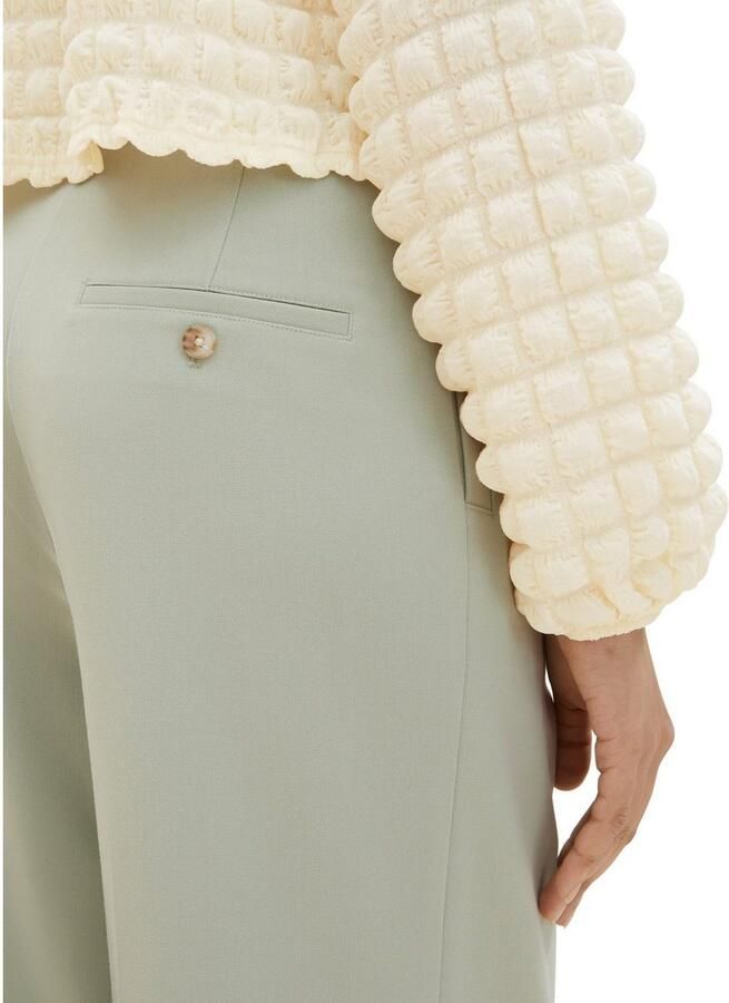 Tom Tailor Bandplooibroek Lea Wide Leg met wijde pijpen