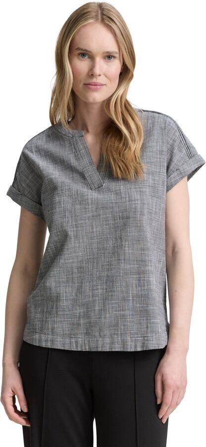 Tom Tailor Blouse met korte mouwen in tuniek-stijl geruit - Foto 6