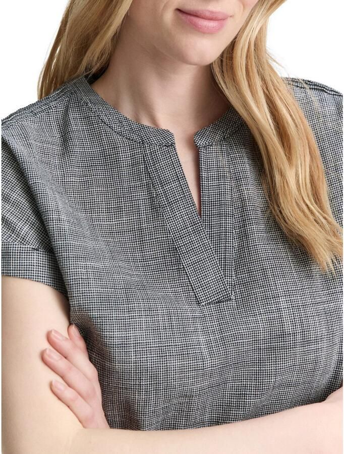 Tom Tailor Blouse met korte mouwen in tuniek-stijl geruit - Foto 2