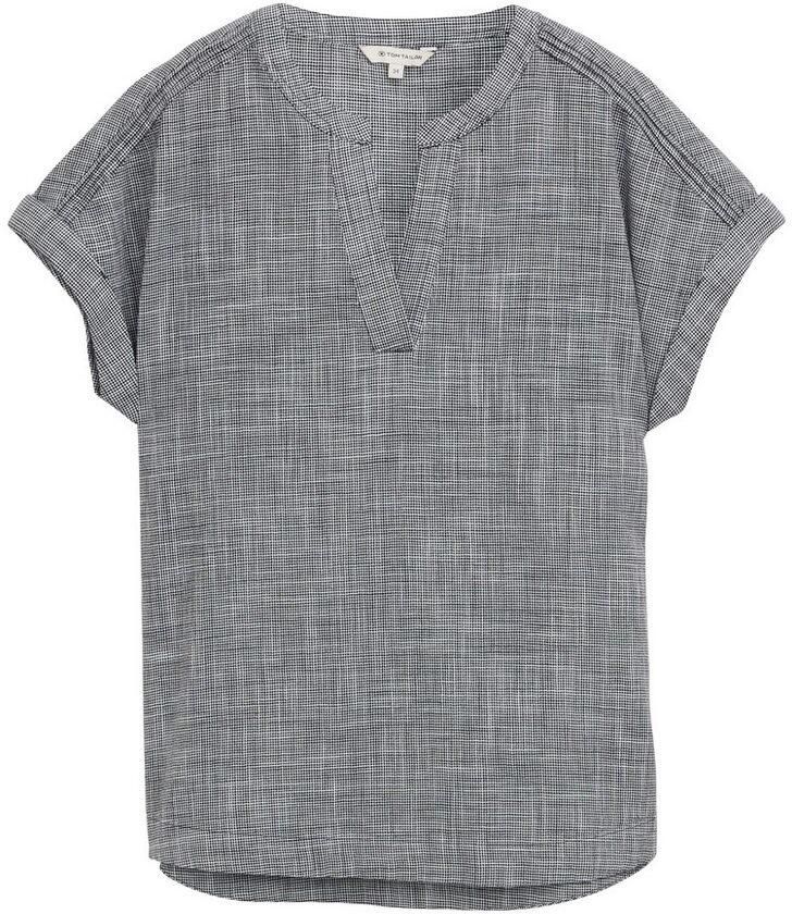 Tom Tailor Blouse met korte mouwen in tuniek-stijl geruit - Foto 3