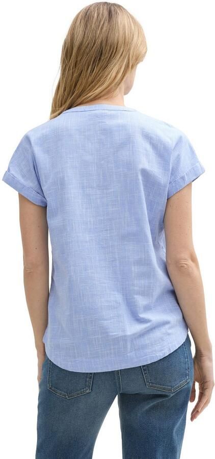 Tom Tailor Blouse met korte mouwen in tuniek-stijl geruit - Foto 4