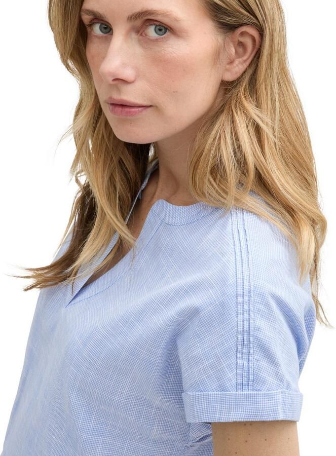 Tom Tailor Blouse met korte mouwen in tuniek-stijl geruit - Foto 2