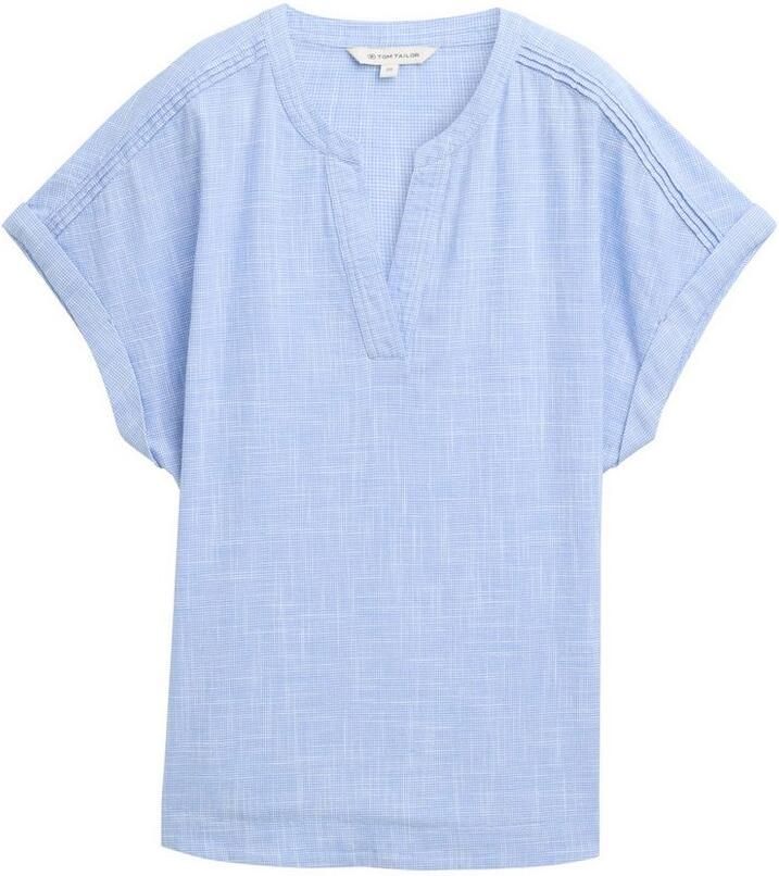 Tom Tailor Blouse met korte mouwen in tuniek-stijl geruit - Foto 3