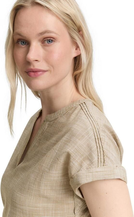 Tom Tailor Blouse met korte mouwen in tuniek-stijl geruit - Foto 3