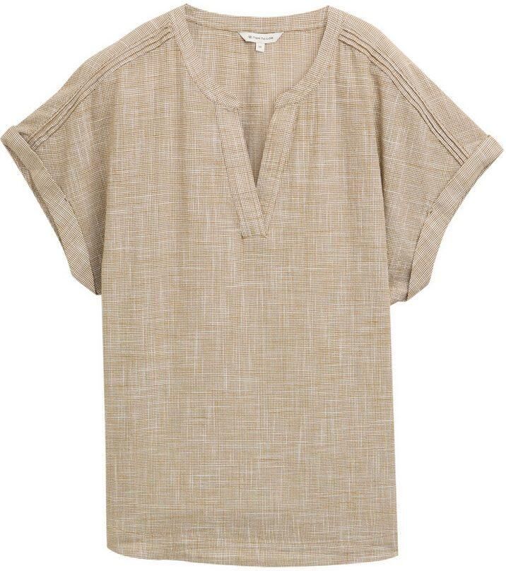Tom Tailor Blouse met korte mouwen in tuniek-stijl geruit - Foto 2
