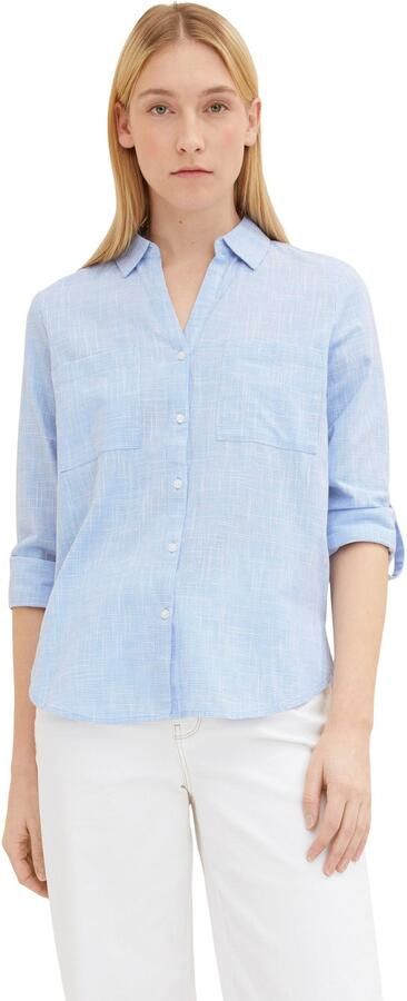 Tom Tailor Blouse met lange mouwen met borstzakken - Foto 7