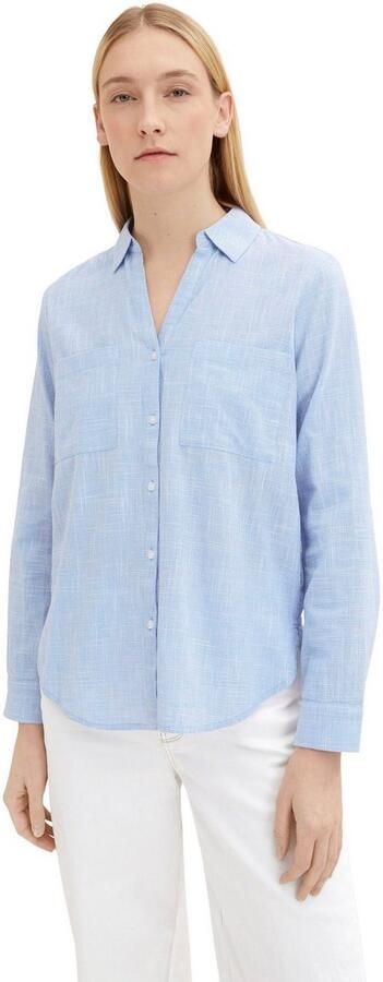 Tom Tailor Blouse met lange mouwen met borstzakken - Foto 4