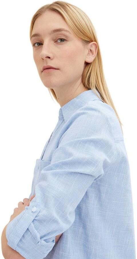Tom Tailor Blouse met lange mouwen met borstzakken - Foto 3
