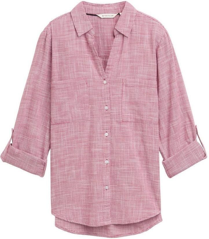 Tom Tailor Regular fit blouse met lange mouwen van puur katoen - Foto 2