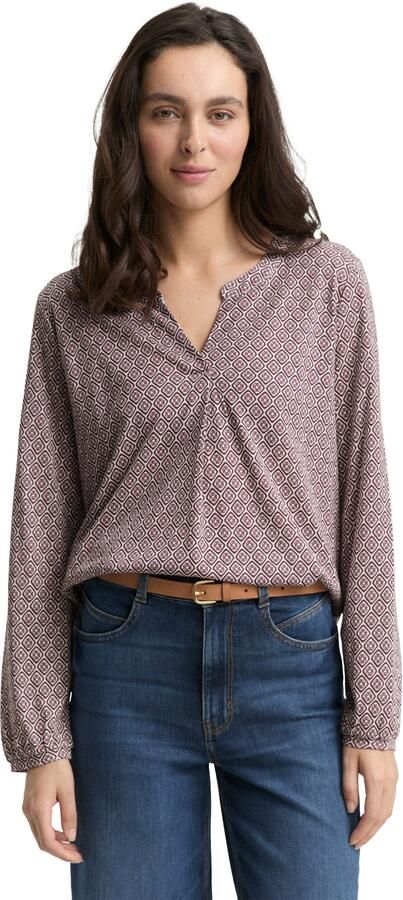 Tom Tailor Blouse met lange mouwen met grafisch patroon - Foto 6