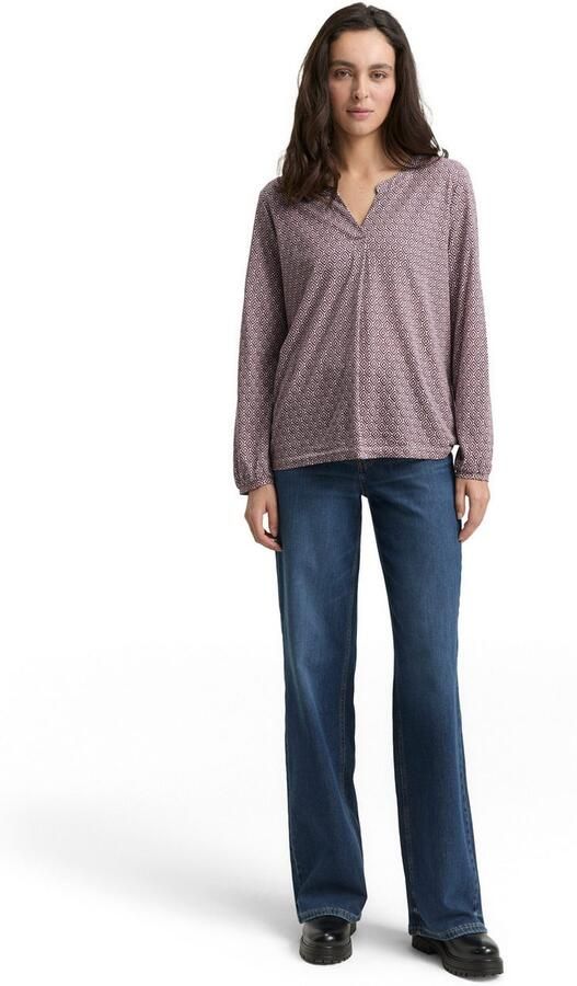 Tom Tailor Blouse met lange mouwen met grafisch patroon - Foto 4