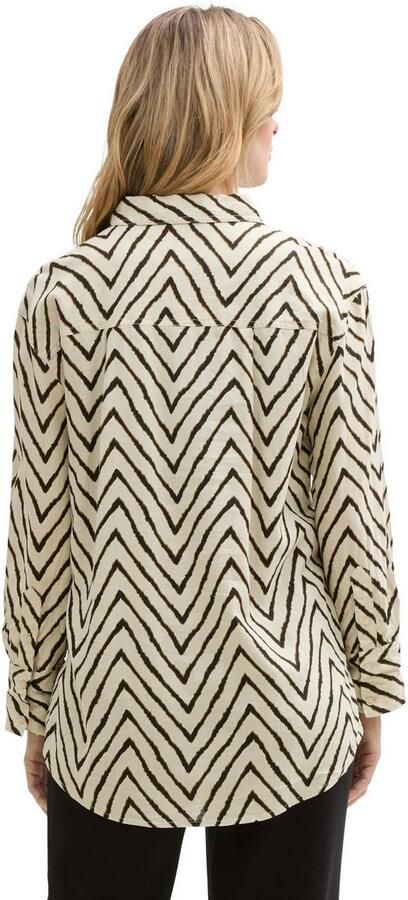 Tom Tailor Oversized blouse van een mix van linnen en viscose - Foto 4