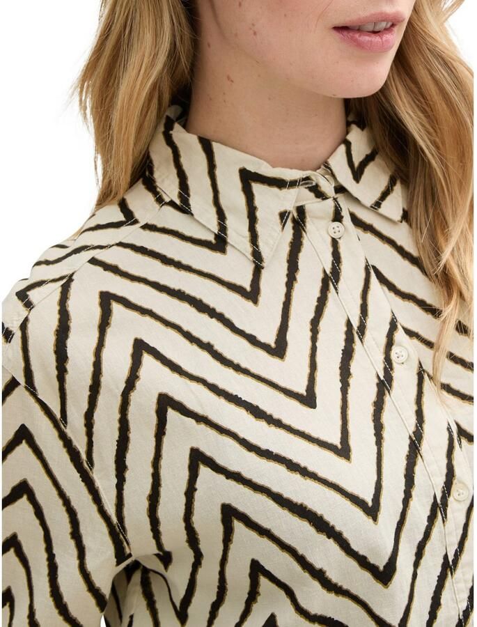 Tom Tailor Oversized blouse van een mix van linnen en viscose