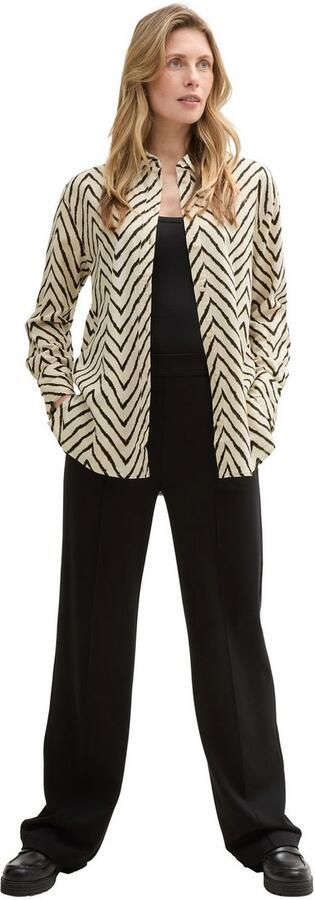 Tom Tailor Oversized blouse van een mix van linnen en viscose - Foto 5