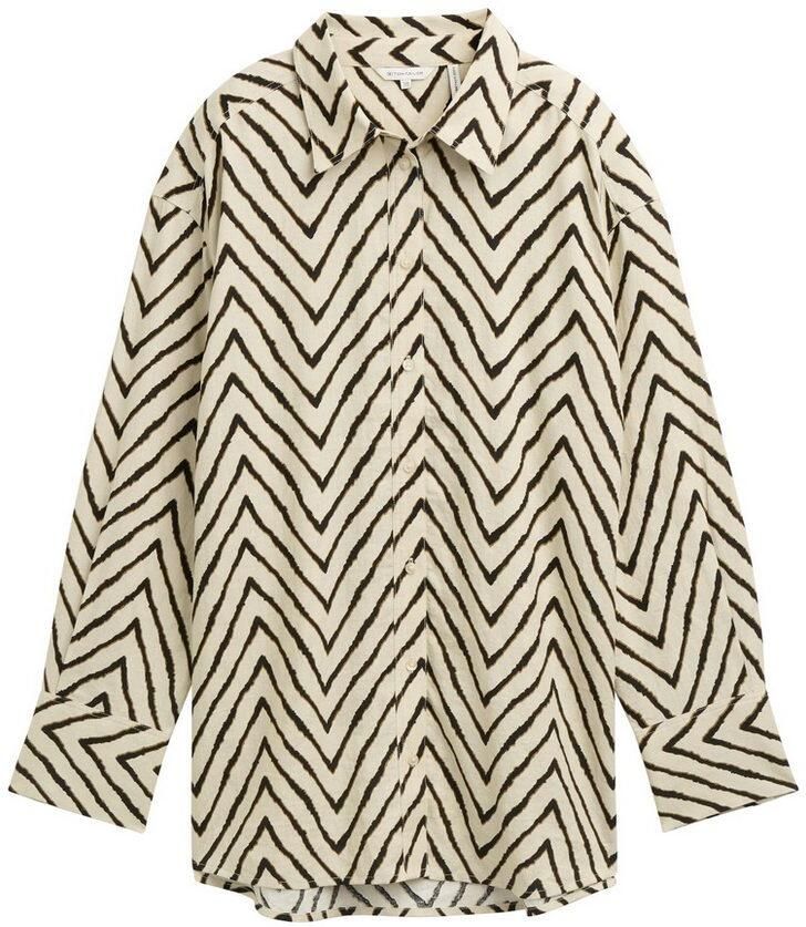 Tom Tailor Oversized blouse van een mix van linnen en viscose - Foto 3