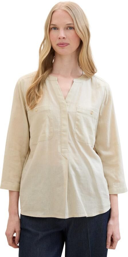 Tom Tailor Blouse zonder sluiting met linnen - Foto 6