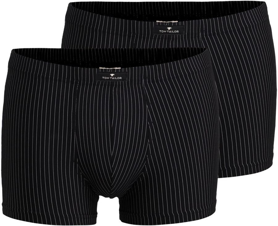 Tom Tailor Boxershort Alaska comfortabel zacht nauw streepdesign logo brede band (Set van 2) - Foto 3