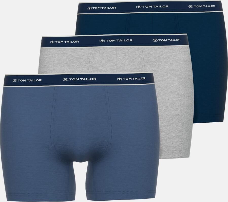Tom Tailor Boxershort Buffer comfortabel basic nauw ademend logoband katoenmix (3 stuks)