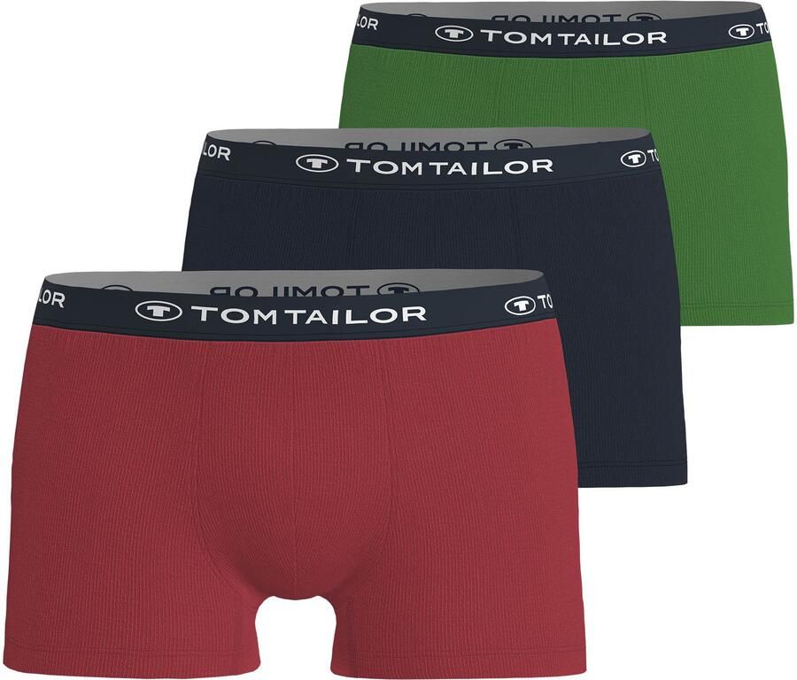 Tom Tailor Boxershort Buffer zacht comfortabel basic smal logoband katoenmix (3 stuks)