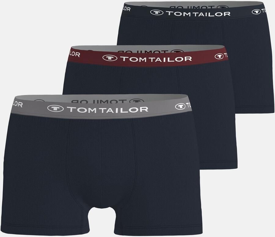 Tom Tailor Boxershort Buffer zacht comfortabel basic smal logoband katoenmix (3 stuks)