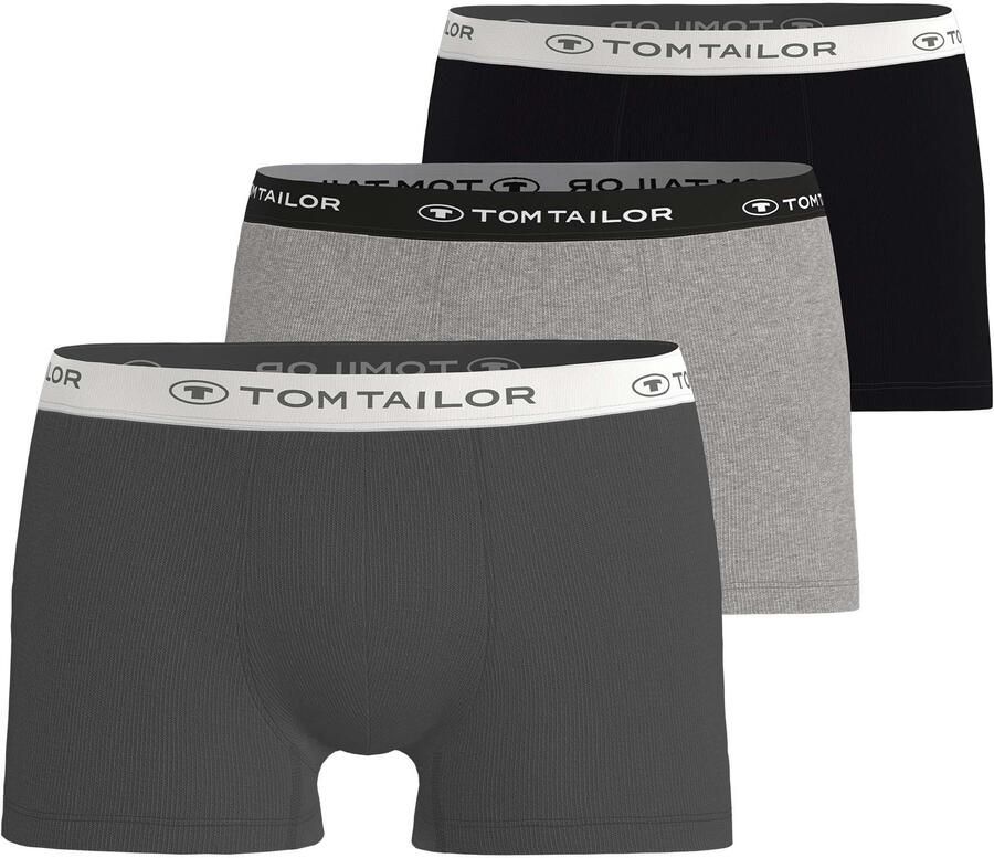 Tom Tailor Boxershort Buffer zacht comfortabel basic smal logoband katoenmix (3 stuks) - Foto 2