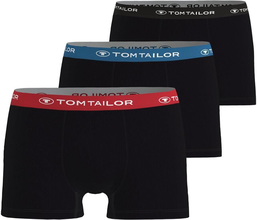 Tom Tailor Boxershort Buffer zacht comfortabel basic smal logoband katoenmix (3 stuks)