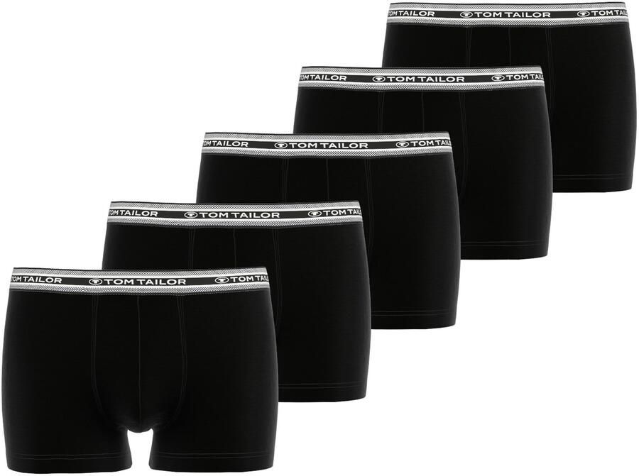 Tom Tailor Regular fit boxershort in een set van 5 stuks van zacht katoen met elastische band met label - Foto 4