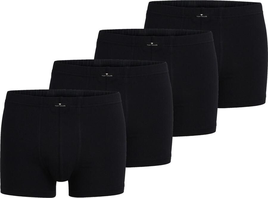 Tom Tailor Boxershort Texas comfortabel basic nauw ademend met logo brede band katoenmix (Set van 4) - Foto 2