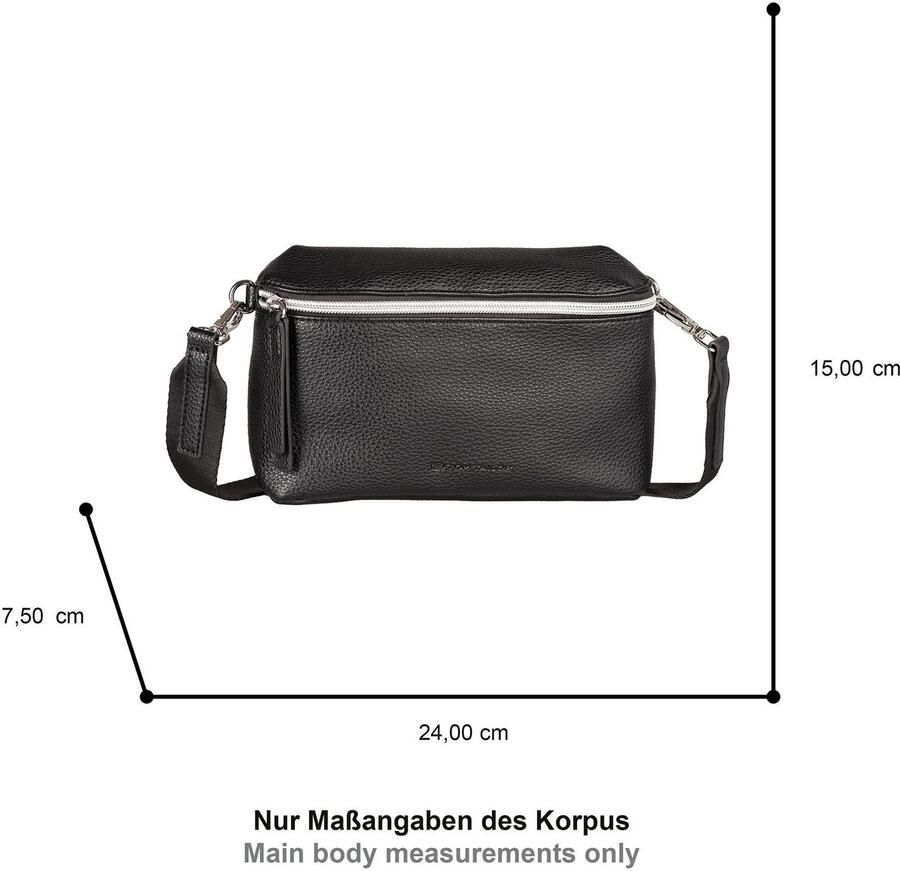 Tom Tailor Buiktasje Orla van zacht generfd kunstleer met perfect passende riem