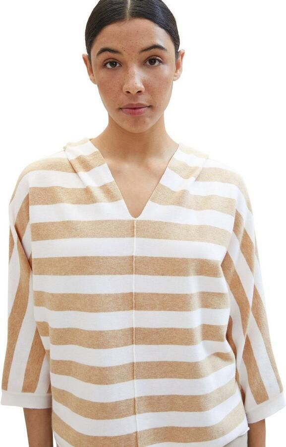 Tom Tailor Pullover met streepmotief en 3 4-mouwen