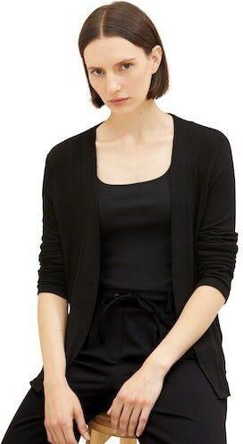 Tom Tailor Gebreid jack van viscosemix met opengewerkt design - Foto 3