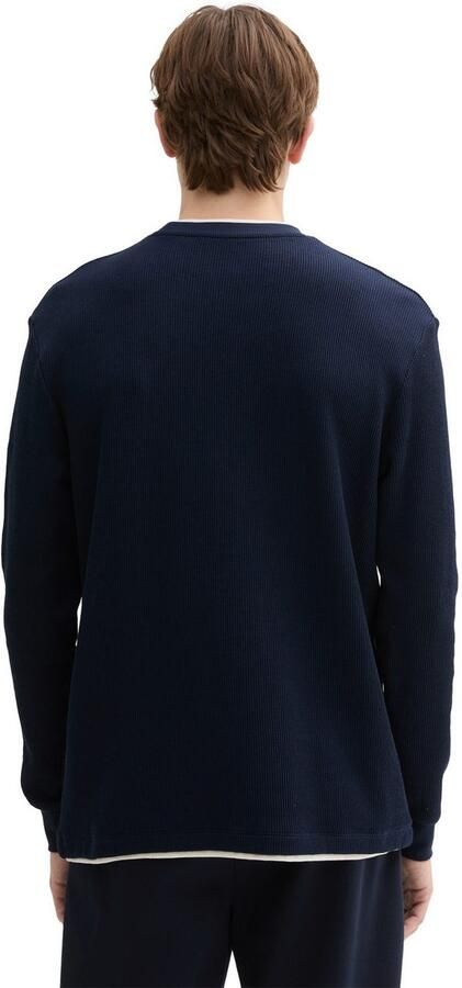 Tom Tailor Denim 2-in-1-shirt met lange mouwen met ribstructuur - Foto 3